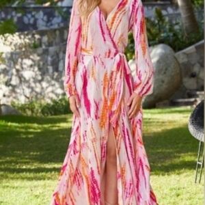 Boston Proper Vibrant Pink and Orange Blouse